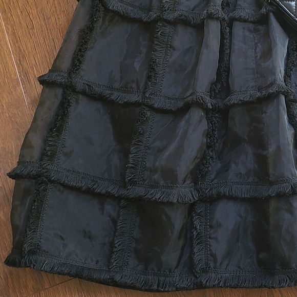 Do+be Black Square Fringe Mini Skirt - Picture 3 of 5